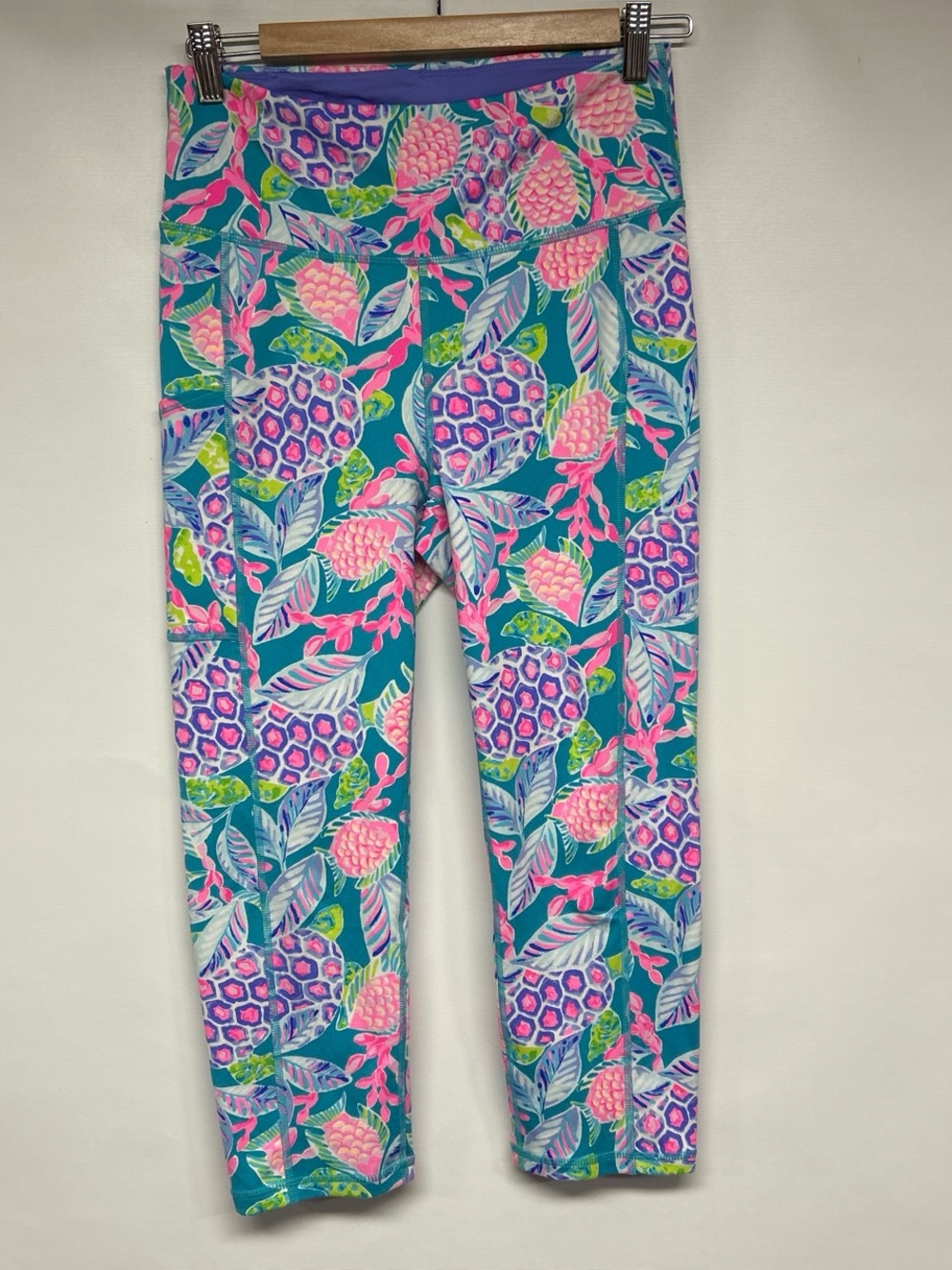 Lilly Pulitzer Teal Tropical Floral Leggings